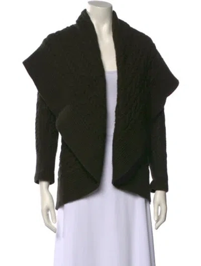 Pre-owned Ralph Lauren Wool Open Front Sweater In Green