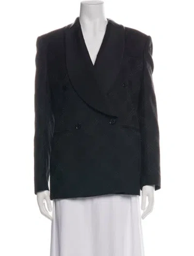 Pre-owned Ralph Lauren Wool Patterned Blazer In Black