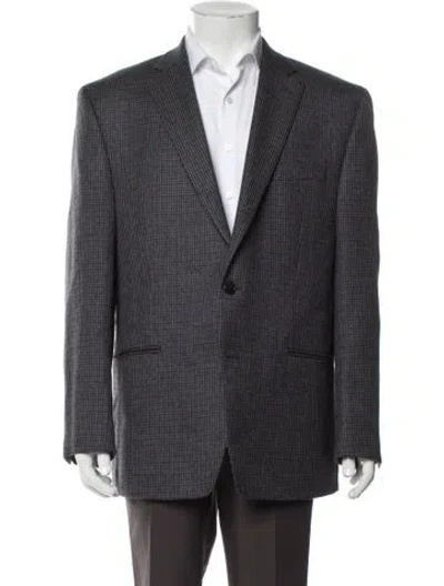 Pre-owned Ralph Lauren Wool Patterned Coat In Gray