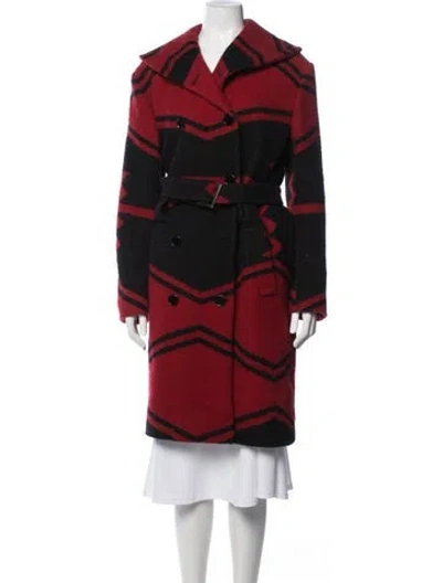 Pre-owned Ralph Lauren Wool Patterned Coat In Red