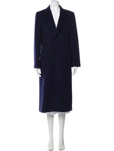 Pre-owned Ralph Lauren Wool Peacoat In Blue