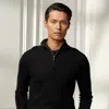 Ralph Lauren Wool Piqué Quarter-zip Sweater In Black