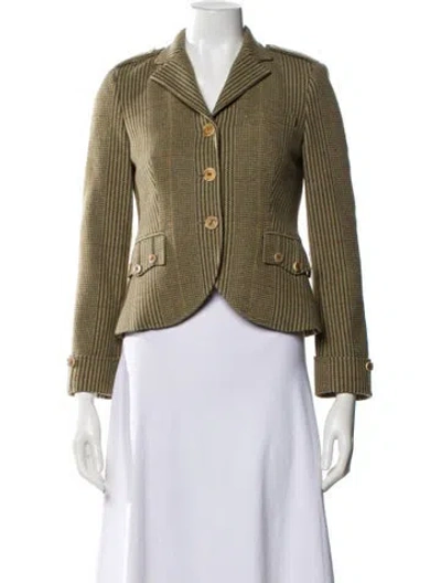 Pre-owned Ralph Lauren Wool Plaid Print Blazer In Multi