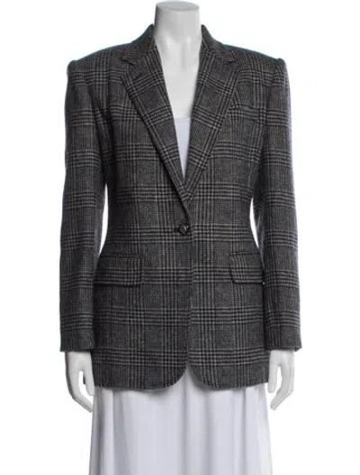 Pre-owned Ralph Lauren Wool Plaid Print Blazer In Multi