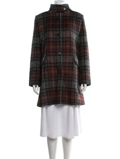 Pre-owned Ralph Lauren Wool Plaid Print Coat W/ Tags In Multicolor