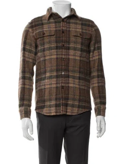 Pre-owned Ralph Lauren Wool Plaid Print Jacket In Multi