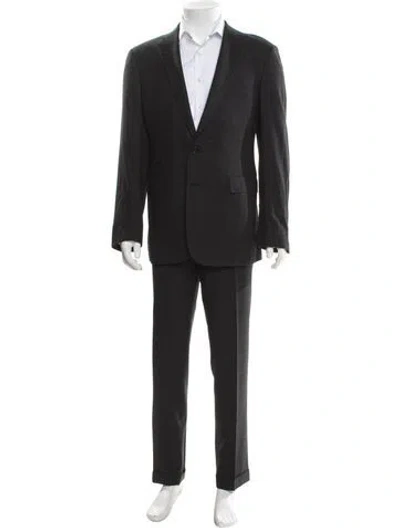 Pre-owned Ralph Lauren Wool Plaid Print Two-piece Suit In Gray