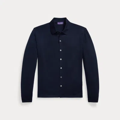 Ralph Lauren Wool Polo Cardigan In Racing Navy In Blue