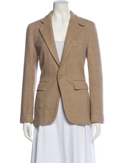 Pre-owned Ralph Lauren Wool Printed Blazer In Brown