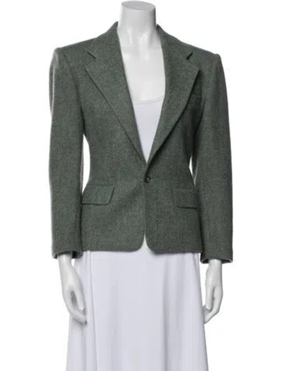 Pre-owned Ralph Lauren Wool Printed Blazer In Green