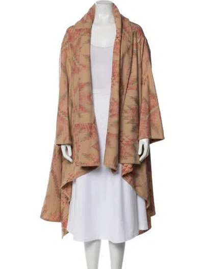 Pre-owned Ralph Lauren Wool Printed Coat In Neutral