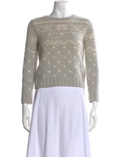 Pre-owned Ralph Lauren Wool Printed Sweater In Gray