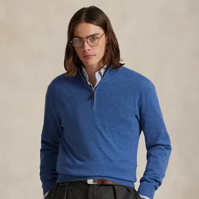 Ralph Lauren Wool Quarter-zip Sweater In Blue