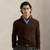 Ralph Lauren Wool Quarter-zip Sweater In Brown