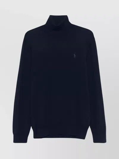 Ralph Lauren Wool Roll Neck Sweater In Blue