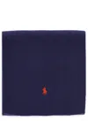 Polo Ralph Lauren Scarf Classic Wool Blend Accessories In Blue