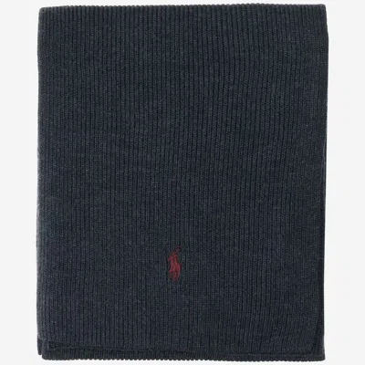 Ralph Lauren Wool Scarf With Logo In Blue