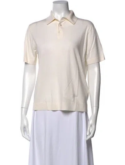 Pre-owned Ralph Lauren Wool Short Sleeve Polo In Neutrals
