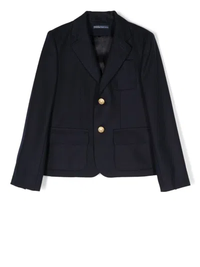 Polo Ralph Lauren Kids' Single-breasted Wool Blazer In 蓝色