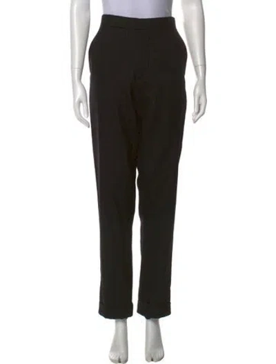 Pre-owned Ralph Lauren Wool Straight Leg Pants In Black