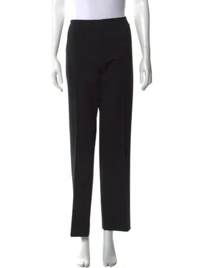 Pre-owned Ralph Lauren Wool Straight Leg Pants In Black