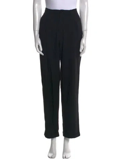 Pre-owned Ralph Lauren Wool Straight Leg Pants In Black