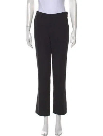 Pre-owned Ralph Lauren Wool Straight Leg Pants In Black
