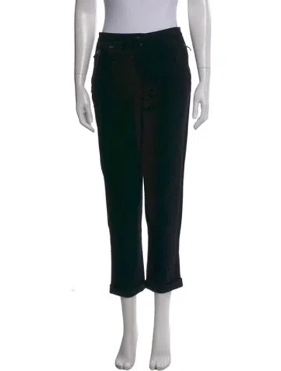 Pre-owned Ralph Lauren Wool Straight Leg Pants In Black
