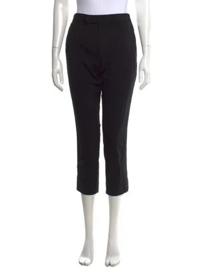 Pre-owned Ralph Lauren Wool Straight Leg Pants In Black