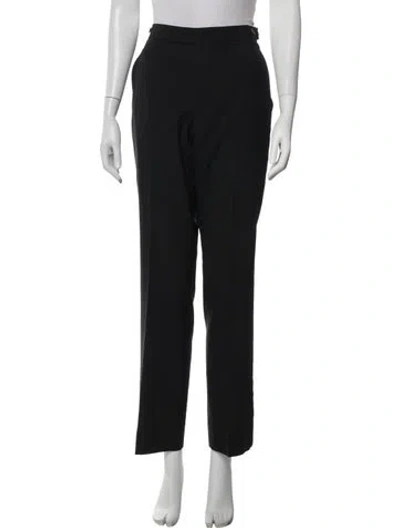 Pre-owned Ralph Lauren Wool Straight Leg Pants In Black