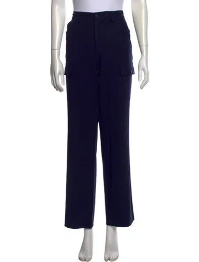 Pre-owned Ralph Lauren Wool Straight Leg Pants In Blue