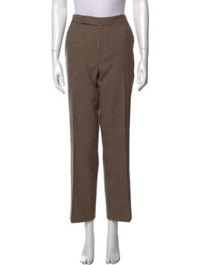 Pre-owned Ralph Lauren Wool Straight Leg Pants In Brown