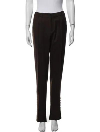 Pre-owned Ralph Lauren Wool Straight Leg Pants In Brown