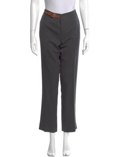 Pre-owned Ralph Lauren Wool Straight Leg Pants In Gray