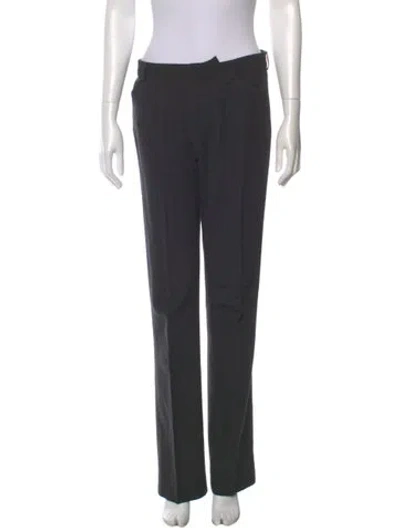 Pre-owned Ralph Lauren Wool Straight Leg Pants In Gray