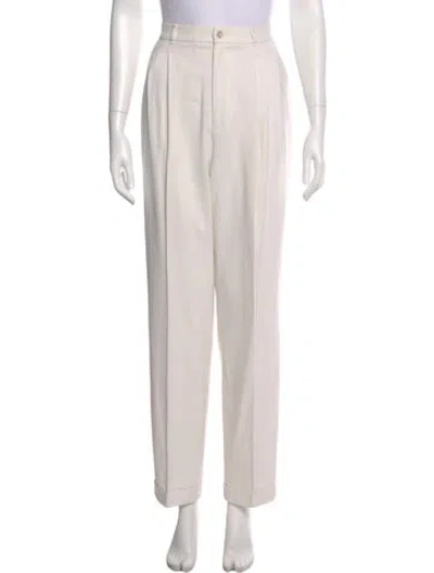 Pre-owned Ralph Lauren Wool Straight Leg Pants In White