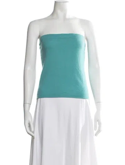 Pre-owned Ralph Lauren Wool Strapless Top In Blue