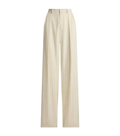 Ralph Lauren Pleated Striped Tailored Trousers In Neutral