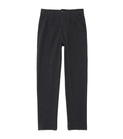 Ralph Lauren Kids' Wool Stripe Logo Trousers In Blue