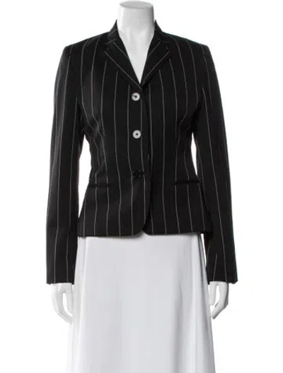 Pre-owned Ralph Lauren Wool Striped Blazer In Black
