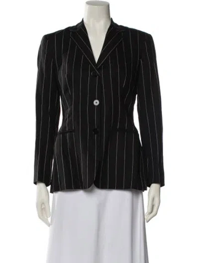 Pre-owned Ralph Lauren Wool Striped Blazer In Blue