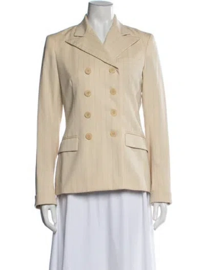 Pre-owned Ralph Lauren Wool Striped Blazer In Neutrals
