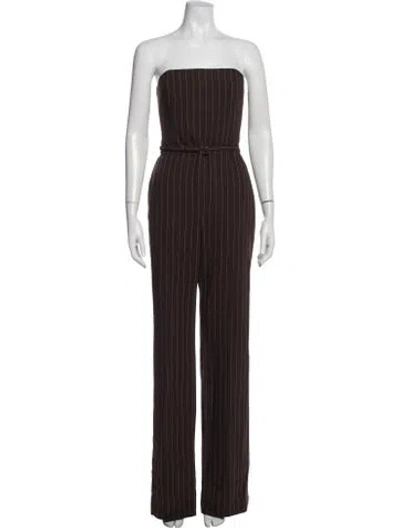 Pre-owned Ralph Lauren Wool Striped Jumpsuit In Brown