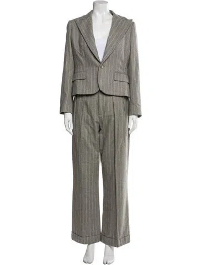 Pre-owned Ralph Lauren Wool Striped Pant Set In Gray