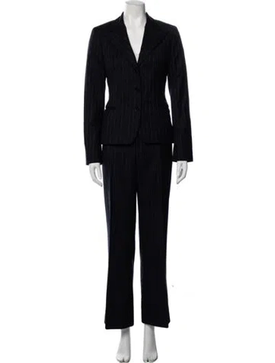 Pre-owned Ralph Lauren Wool Striped Pantsuit In Blue