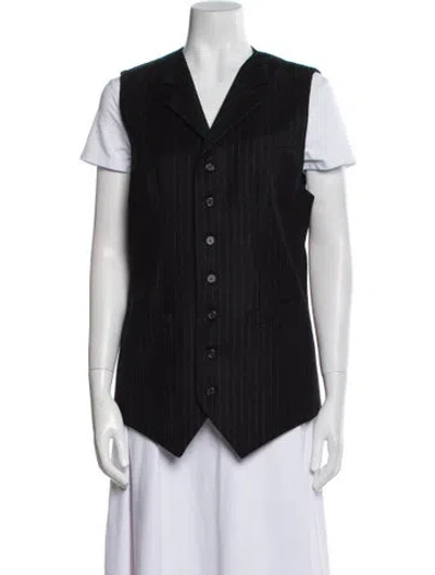 Pre-owned Ralph Lauren Wool Striped Vest In Black