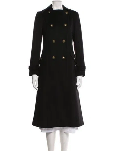 Pre-owned Ralph Lauren Wool Trench Coat In Black