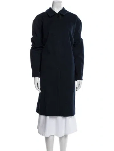 Pre-owned Ralph Lauren Wool Trench Coat In Blue