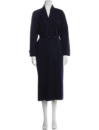 Pre-owned Ralph Lauren Wool Trench Coat In Blue