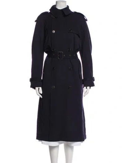 Pre-owned Ralph Lauren Wool Trench Coat In Blue